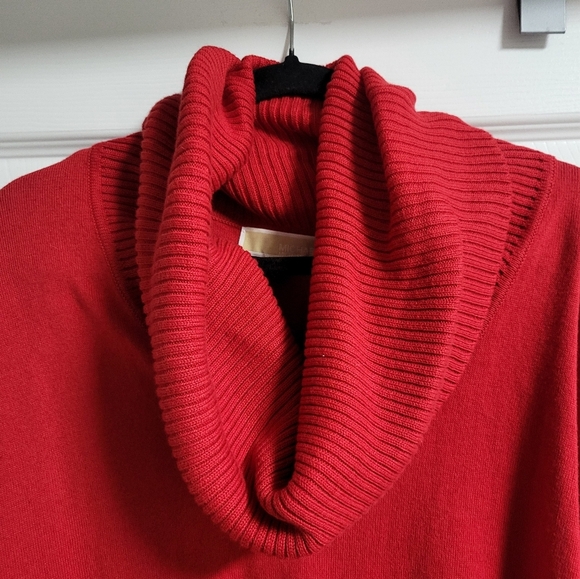 Michael Michael Kors - Red,Cowl Neck, Fringed Sweater - Size S Valentine's Day - Picture 4 of 7
